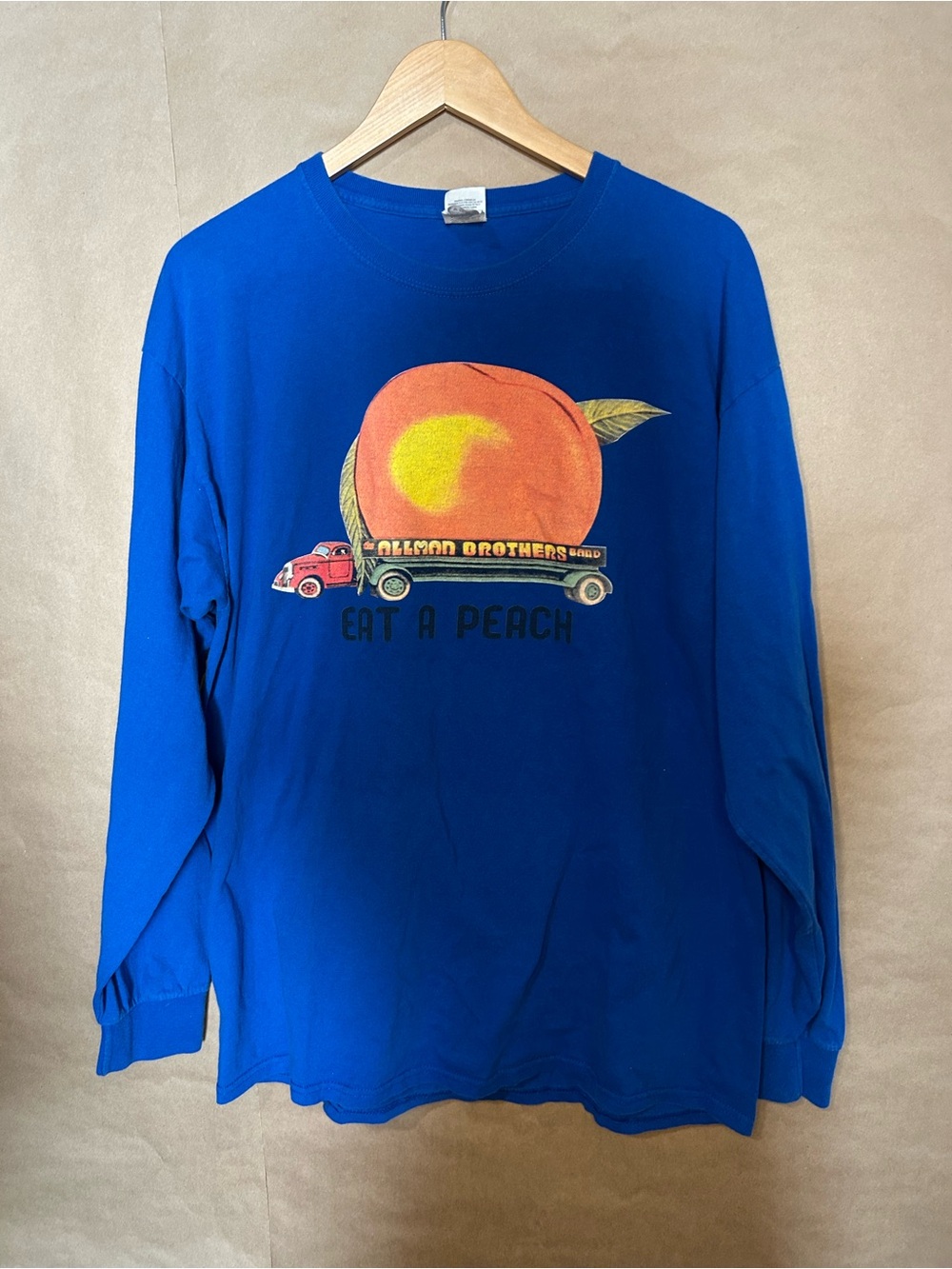 Allman Brothers Band Eat a Peach Long Sleeve Graphic Shirt Blue XL